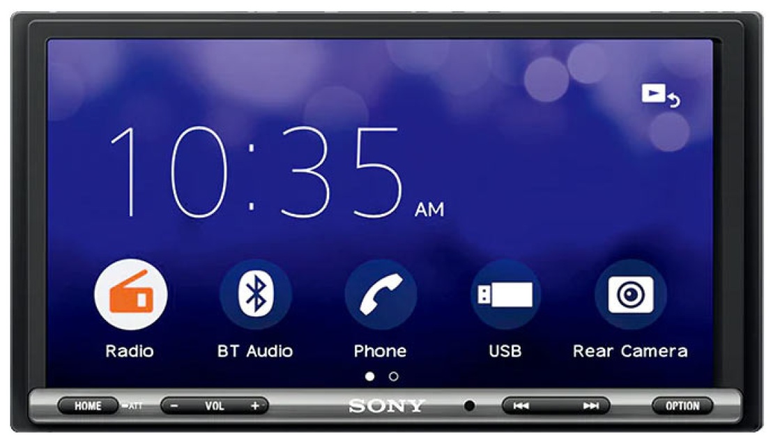 Sony XAV-3500, bilstereo med bluetooth, pekskärm och 3 par lågnivå med 5V