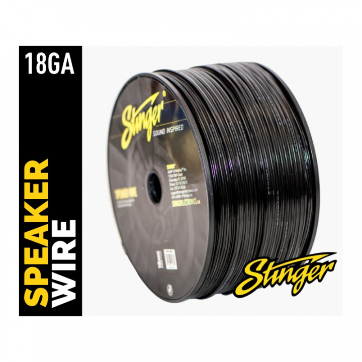 Stinger 2x0,75mm2 PRO högtalarkabel Svart (100%koppar) Säljs metervis i gruppen Tillbehör hos CD Bilradio (668SPW518BK1)