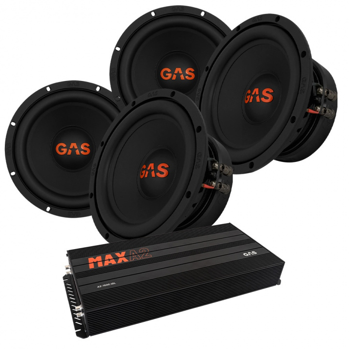 4-pack GAS MAD S2-8D2 & MAX A2-1500.1D, baspaket i gruppen Paketerbjudanden / Baspaket hos CD Bilradio (SETMADS28D2PKT4)