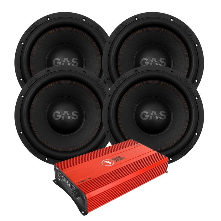 4-pack GAS MAX S1-12D1 med Bass Habit SE8000.1D2, baspaket i gruppen Paketerbjudanden / Baspaket hos CD Bilradio (SETMAXS112D1PKT8)