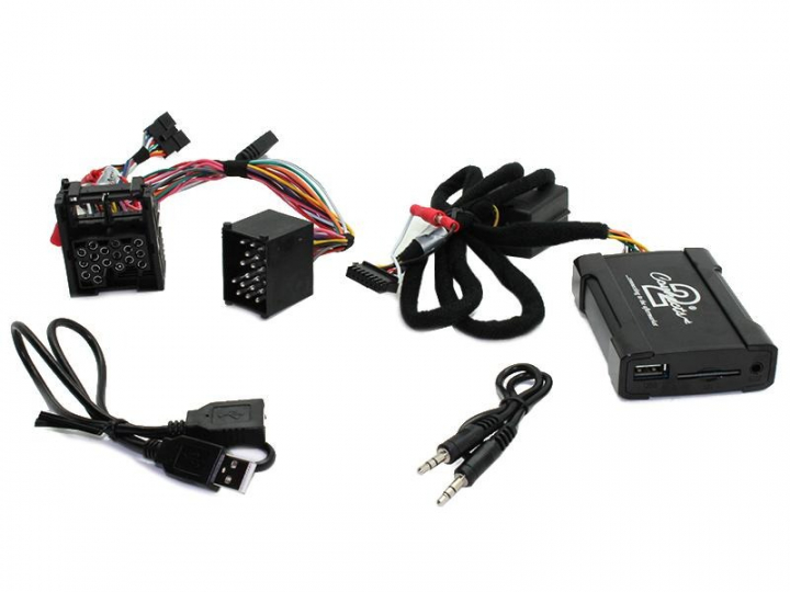 USB / AUX /SD-korts adapter till BMW 1994-2006 med 17-pin (runda stift)