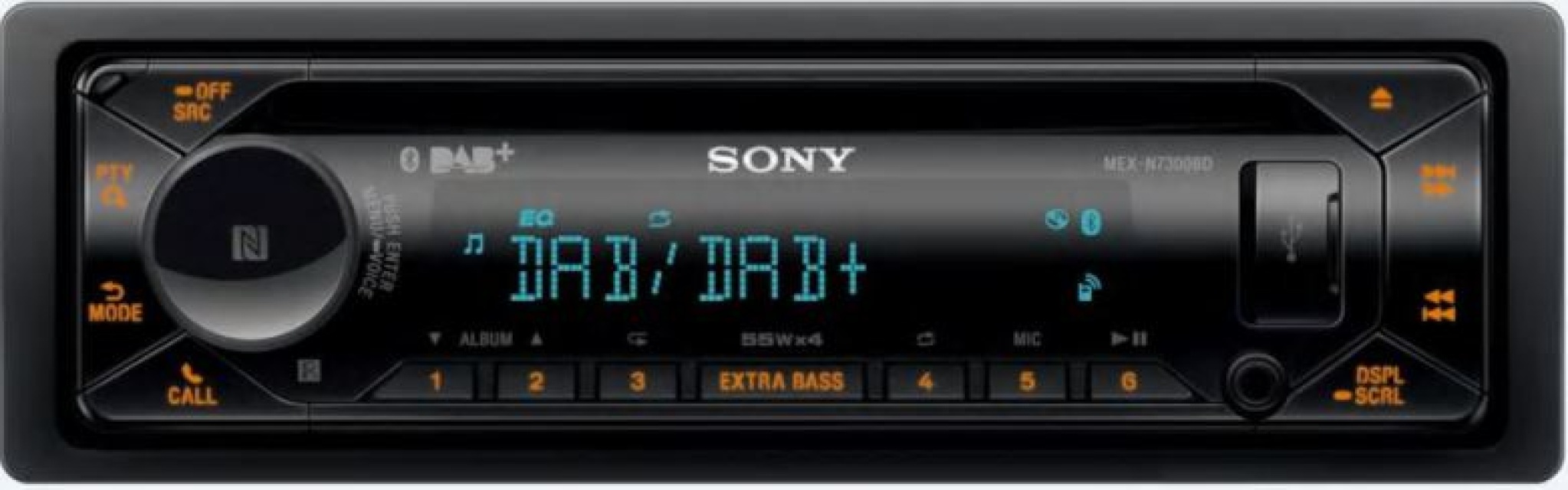 Sony MEX-N7300BD, bilstereo med Bluetooth, DAB+ och 3 par lågnivå