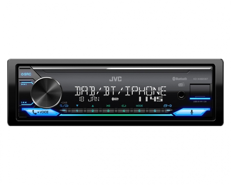 JVC KD-X482DBT bilstereo med Bluetooth, AUX/USB och DAB+