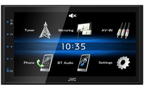 JVC KW-M25BT, bilstereo med Bluetooth, 6,8" skärm och 2 par lågnivå