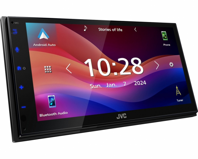 JVC KW-M593BT, bilstereo med CarPlay, Android Auto och 2+1 par lågnivå