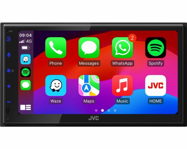 JVC KW-M595DBT, bilstereo med DAB, CarPlay, Android Auto och 2+1 par lågnivå