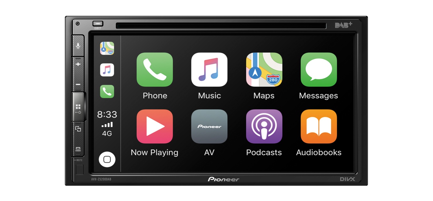 Pioneer AVH-Z5200DAB, bilstereo med Bluetooth, Apple Carplay och Android Auto