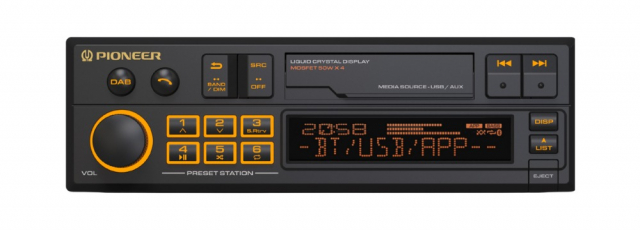 Pioneer SXT-C10PS, retrostereo med Bluetooth, DAB, USB/AUX och 3 par lågnivå