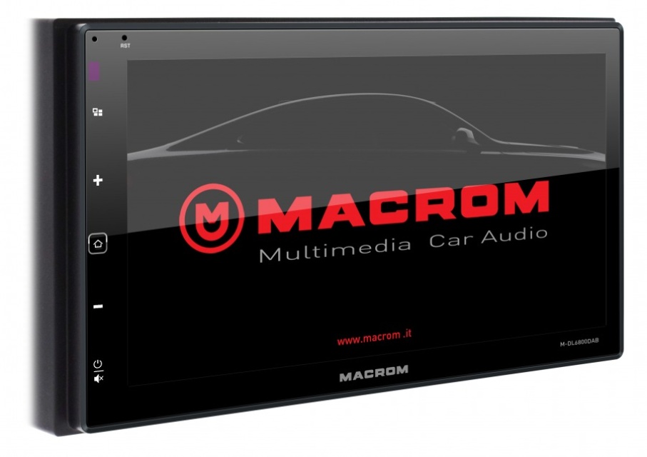 Macrom M-DL6800DAB, bilstereo med Bluetooth, DAB och 2 par lågnivåutgångar