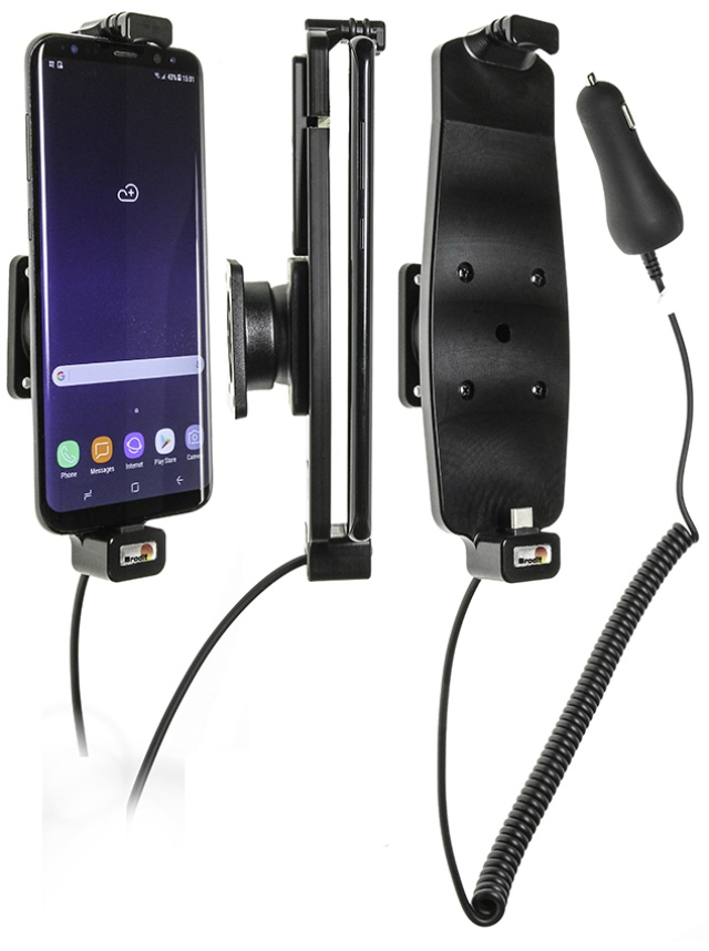 Brodit Aktiv hållare med cigg-kontakt till Samsung Galaxy S8+