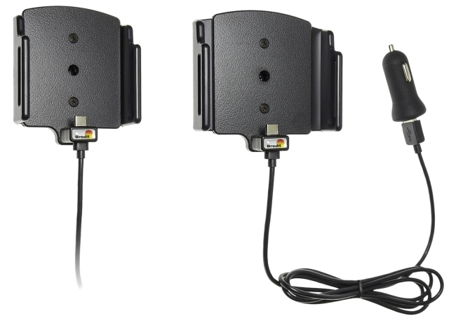 Brodit Aktiv hållare med USB-kabel och cigg-adapter, Samsung Galaxy S24 Ultra SM-S928B/DS/S24+ SM-S926B/DS/S25 Ultra/S25+