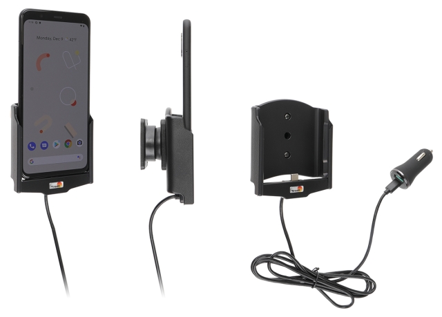 Brodit Aktiv hållare med USB-kabel och cigg-adapter, Google Pixel 4 XL