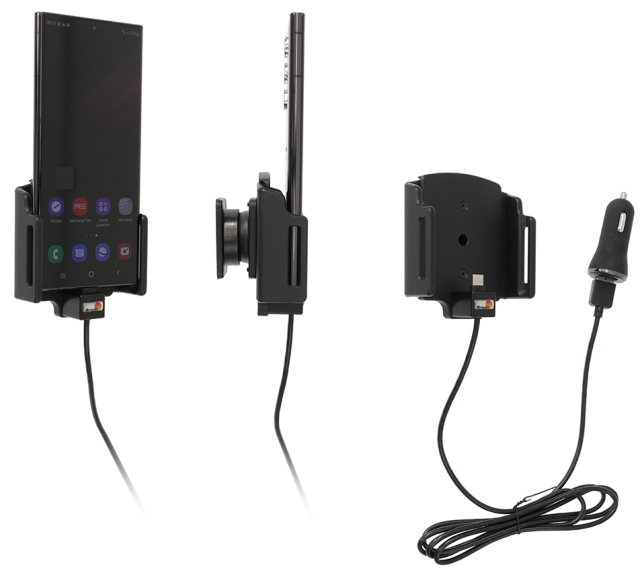 Brodit Aktiv hållare med USB-kabel och cigg-adapter, Samsung Galaxy S22 Ultra 5G (SM-S908B/SM-S908B/DS)