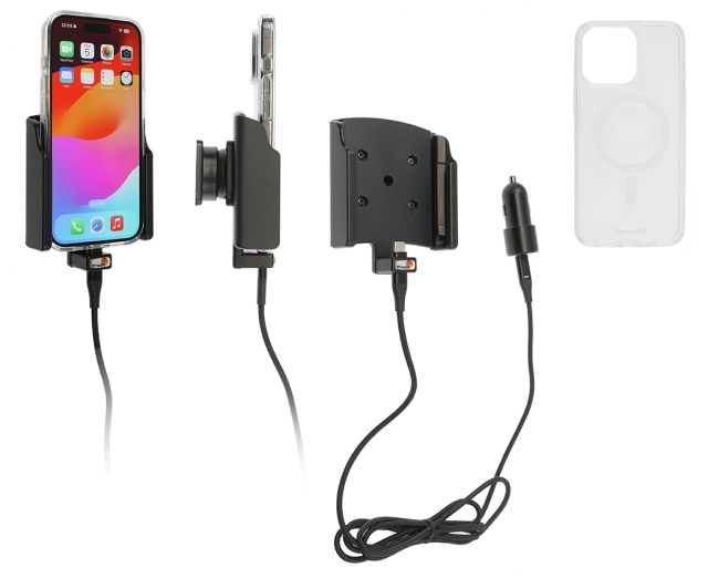 Brodit Mobilskal med Aktiv hållare och billaddare, Apple iPhone 15 Pro