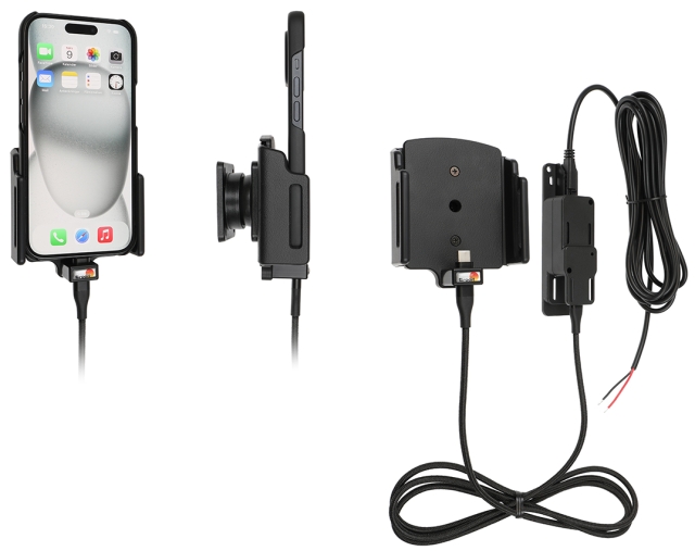 Brodit Aktiv hållare för fast installation, Apple iPhone 15/15 Pro/16/16 Pro/16e