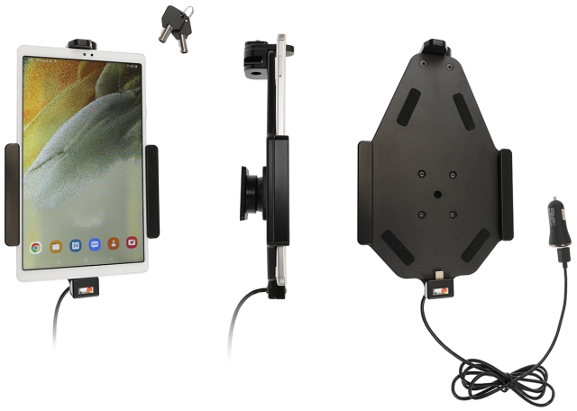 Brodit Hållare med nyckel-lås, Samsung Galaxy Tab A7 Lite SM-T220/SM-T225
