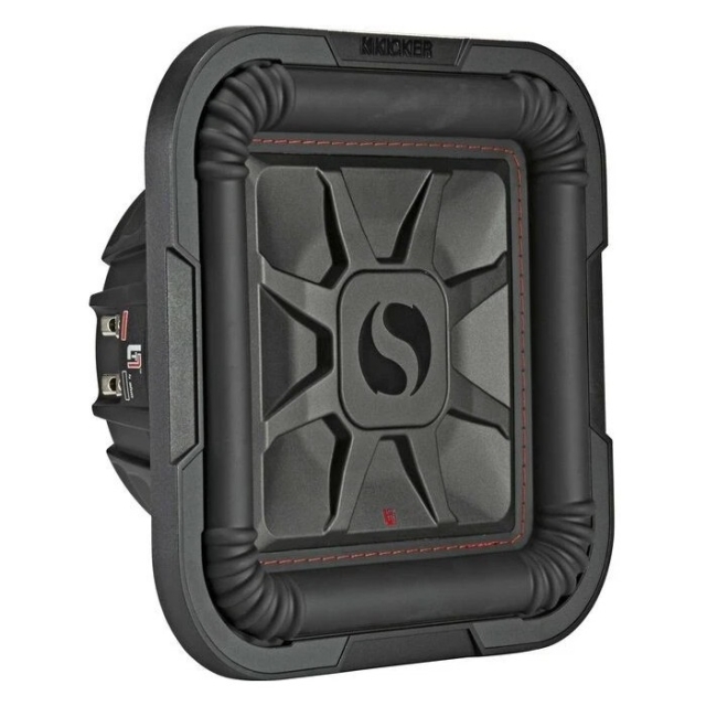 Kicker Solo-Baric L7T102, fyrkantigt slimmat 10 tums baselement, 2x2 ohm
