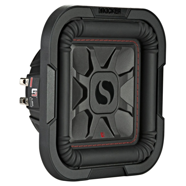 Kicker Solo-Baric L7T84, fyrkantigt slimmat 8 tums baselement, 2x4 ohm