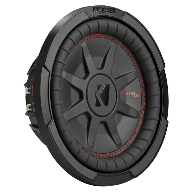Kicker CompRT CWRT102, slimmat 10 tums baselement, 2x2 ohm