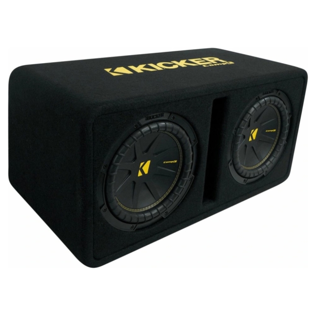 Kicker CompC DCWC102, portad 2x10 tums baslåda, 2 ohm