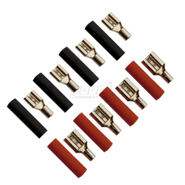 2,5mm² (6,3+4,8) högtalarkabelsko med krympslang 8-pack