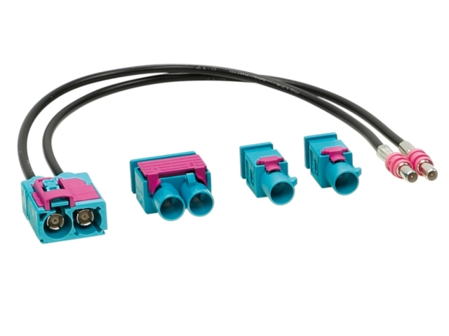 Antennaadapter Fakra m till Fakra f dubbel