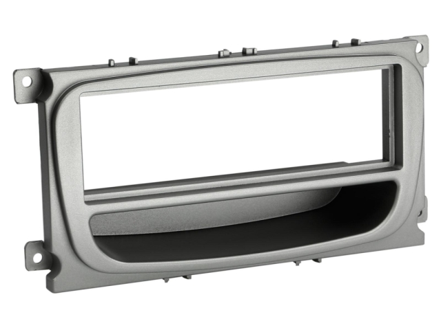 Monteringsram 1-DIN med prylfack Ford, silver