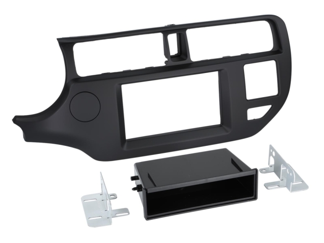 Monteringsram 2-DIN med prylfack, Kia Rio 09/2011->
