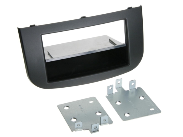 Monteringsram 2-DIN med prylfack, Mitsubishi Colt 2008-2012, svart