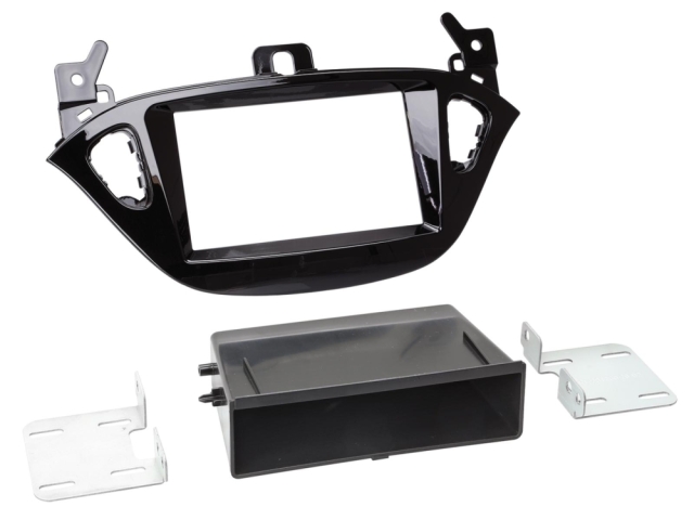 Monteringsram 2-DIN med prylfack Opel Adam/Corsa E