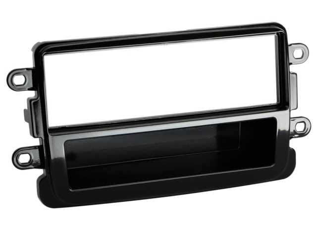 Monteringsram 1-DIN med prylfack Dacia/Fiat/Nissan/Opel/Renault