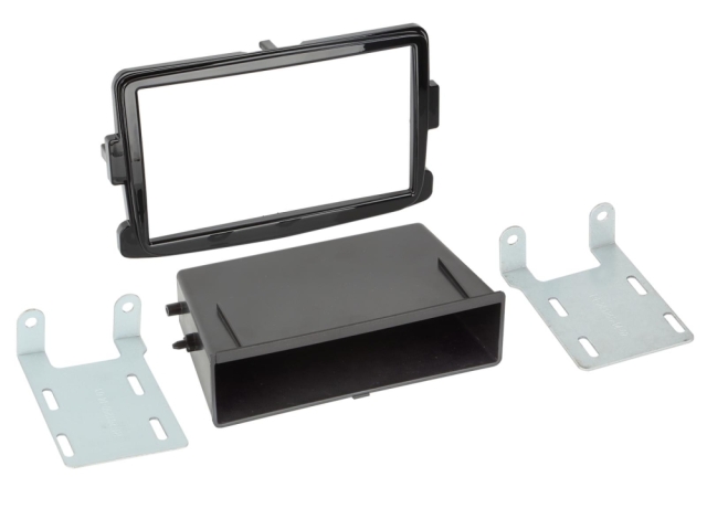 Monteringsram 2-DIN med prylfack Dacia/Fiat/Nissan/Opel/Renault