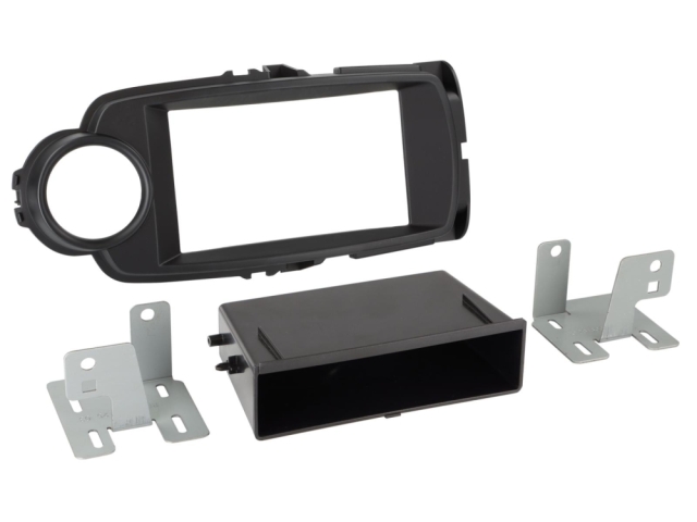 Monteringsram 2-DIN med prylfack Toyota Yaris 09/2014-03/2020