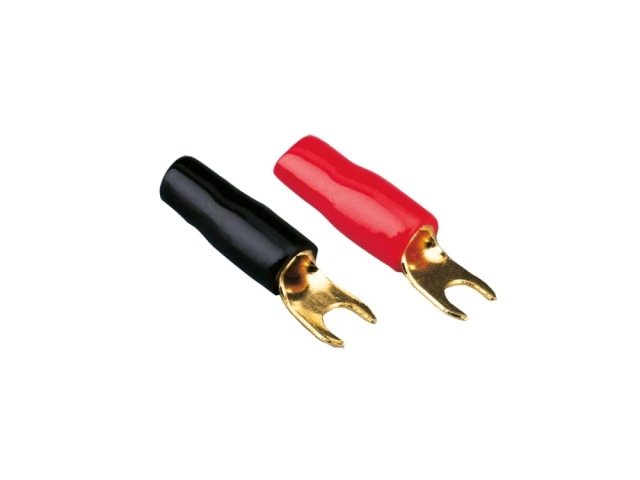 Spade-kontakter 4 mm², 4 röd/4 svart