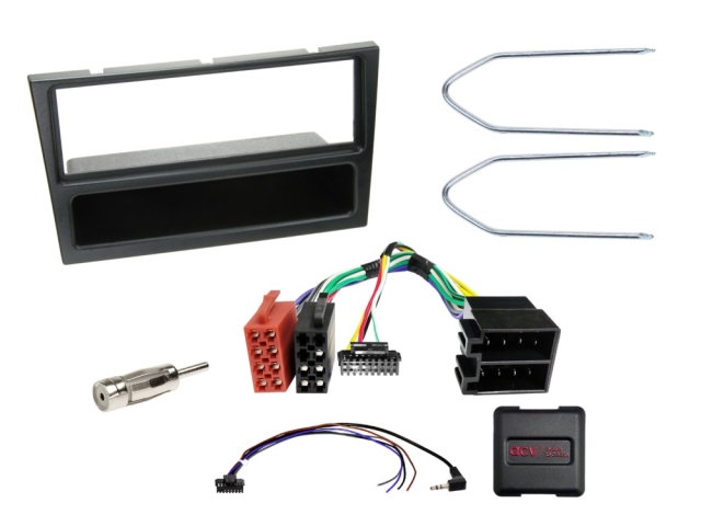1-DIN Installationskit med prylfack Opel svart