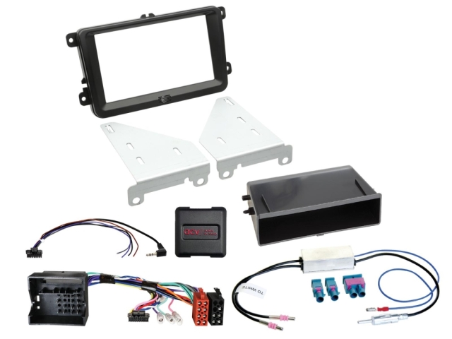 Installationskit 2-DIN med prylfack Seat/Skoda/VW