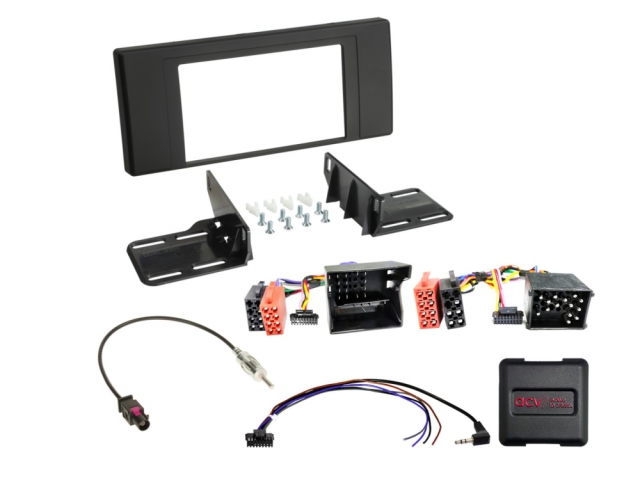1-DIN Installationskit BMW X5 E53 Rattstyrning/antennadapter