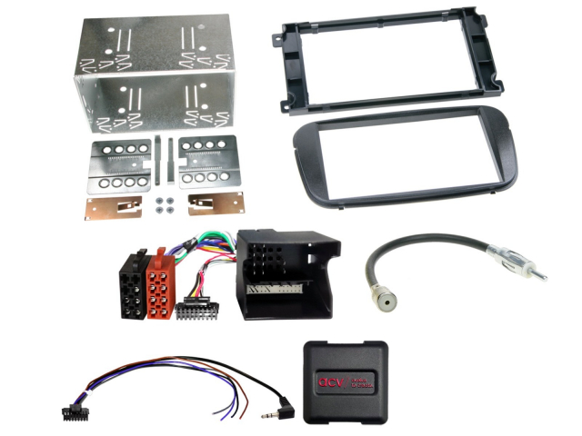 Installationskit 2-DIN analog till Ford Focus/Mondeo mm 2007->, Matt svart