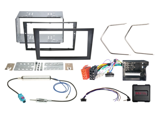 2-DIN Installationskit Opel svart CAN Bus/antenn