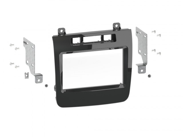 Monteringsram 2-DIN VW Touareg 2010-2015, blank svart