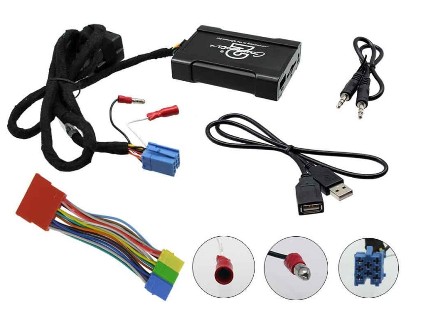 USB/AUX och SD-korts adapter till AUDI 1997-2006 med Mini ISO