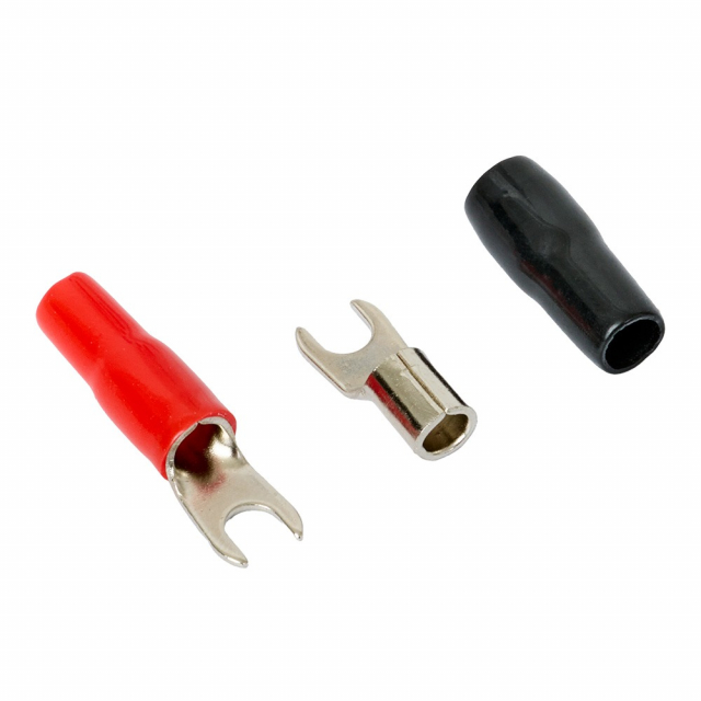 Auto-Connect röd och svart gaffelkabelsko, 10 mm²