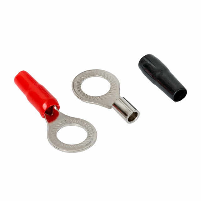 Auto-Connect röd och svart ringkabelsko M12, 10 mm²