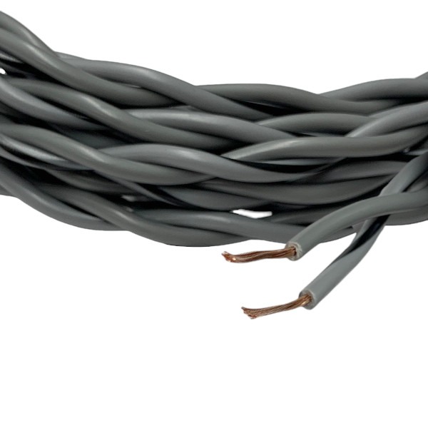 Auto-Connect tvinnad högtalarkabel 2x1.0mm² grå, lösmeter