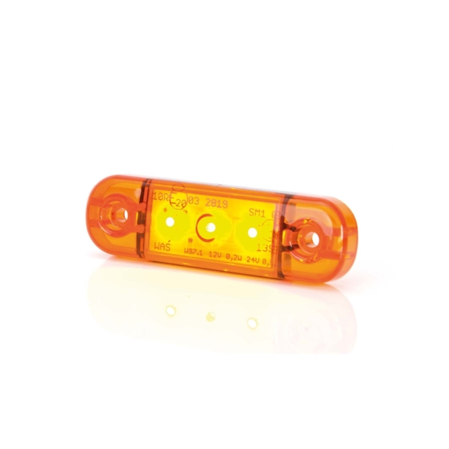 Strands Sidomarkering Slim Orange 3 LED,9-36V IP68. E-Märkt.