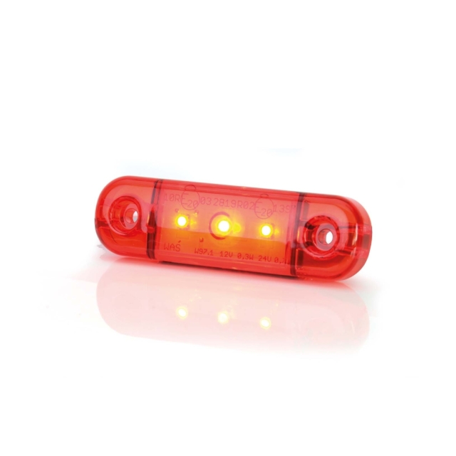 Strands Positionsljus Röd Slim 3 LED,9-36V IP68. E-Märkt.