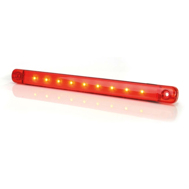 Strands Positionsljus Röd Slim 9 LED,9-36V IP68. E-Märkt.