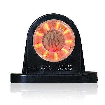 Strands Gummiarm Röd/Vit LED 12-24V,Klarglas Fram/Bak, E-Märkt.