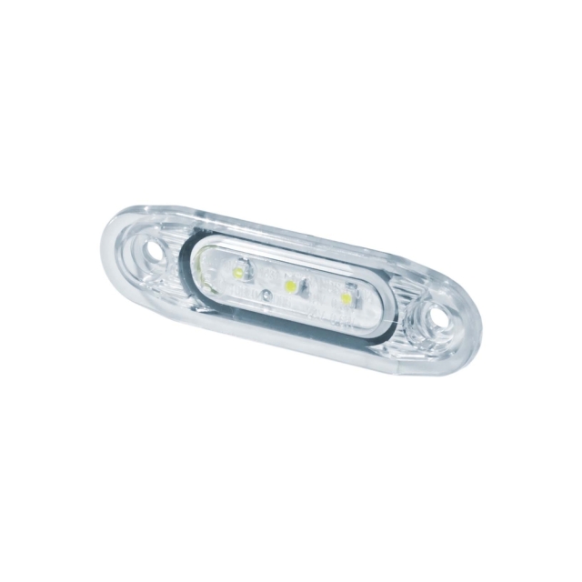 Strands Pos.Ljus Sld Vit LED, Vitt Glas.,79X26Mm 5M Kabel