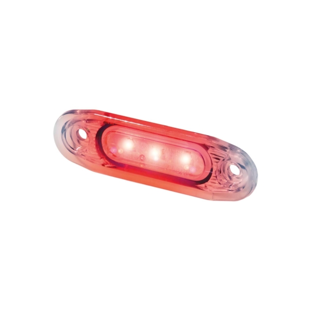 Strands Pos.Ljus Sld Röd LED, Vitt Glas,79X26Mm 5M Kabel